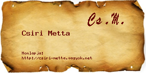 Csiri Metta névjegykártya